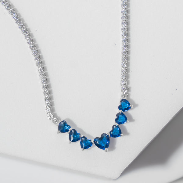 Blue-Heart Love Tennis Pendent