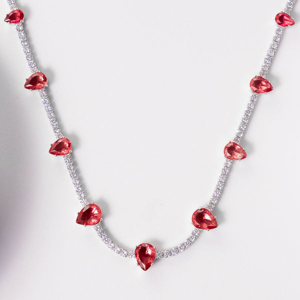 Ruby-Hued tennis Necklace